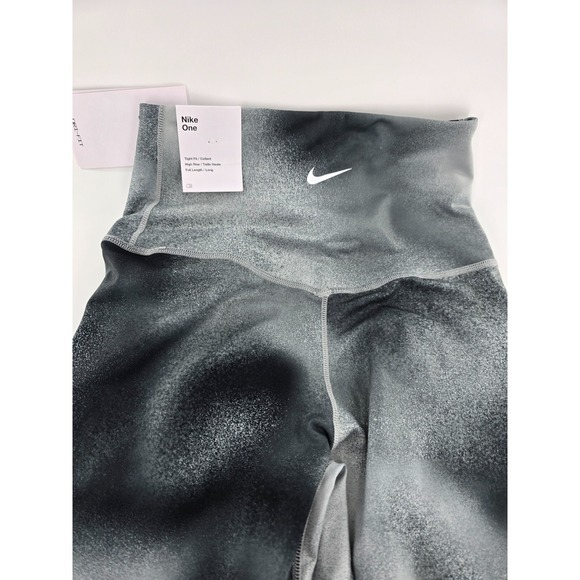 Nike One High-Rise Printed Leggings Womens XS Black Dri-FIT Pants FQ6260-010 New - Picture 7 of 7